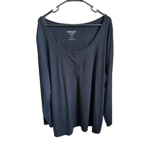 Super Soft By Torrid Ribbed Knit Black Sz4 Long Sleeve Hook And Eye Closure